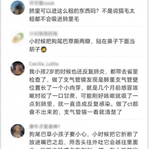 男孩三年來反復(fù)肺炎 狗尾巴草藏身肺部